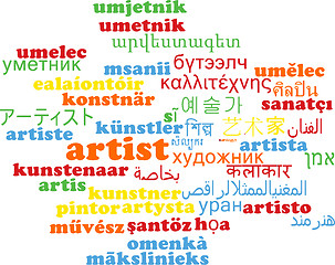 Image showing Artist multilanguage wordcloud background concept