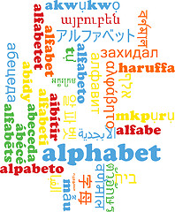 Image showing Alphabet multilanguage wordcloud background concept