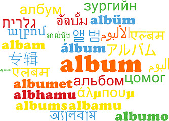 Image showing Album multilanguage wordcloud background concept