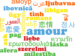 Image showing Amour multilanguage wordcloud background concept