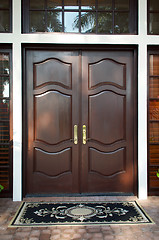 Image showing wooden doors closed