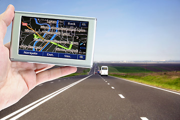 Image showing  gps in a man hand.