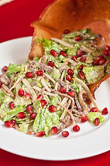 Image showing meat and pomegranate salad 