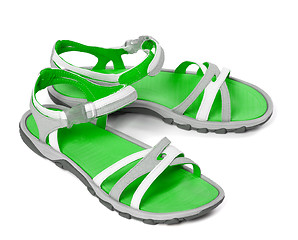 Image showing Pair of summer sandals