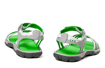 Image showing Summer sandals. Back view.