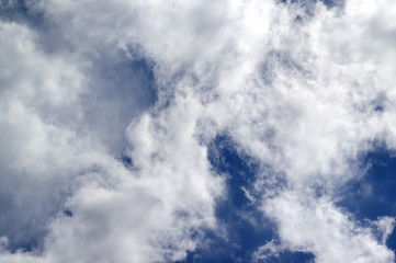 Image showing Blue sky with sunlight clouds