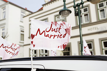 Image showing Car Flag Just Married