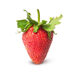 Image showing Single ripe juicy strawberry