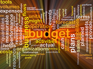 Image showing Budget background concept glowing