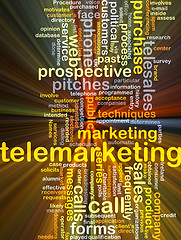 Image showing Telemarketing background concept glowing