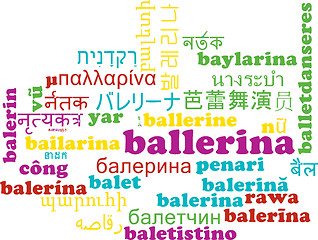 Image showing Ballerina multilanguage wordcloud background concept
