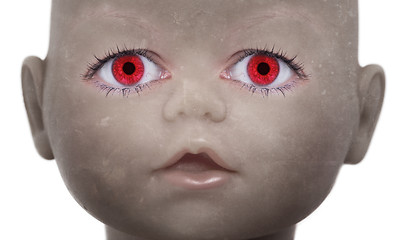 Image showing Scary doll face 