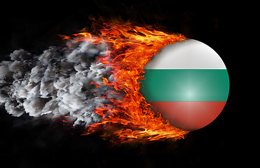Image showing Flag with a trail of fire and smoke - Bulgaria
