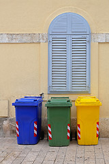Image showing Recycling bins