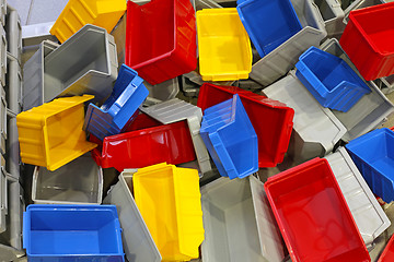 Image showing Plastic tubs and bins