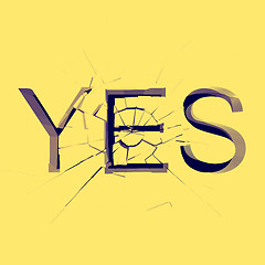 Image showing YES. Vector illustration. 