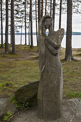 Image showing Idol of woman in forest