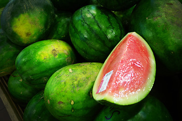 Image showing Juicy Watermelon at the market