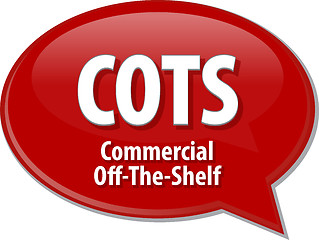 Image showing COTS acronym definition speech bubble illustration