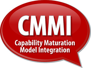 Image showing CMMI acronym definition speech bubble illustration