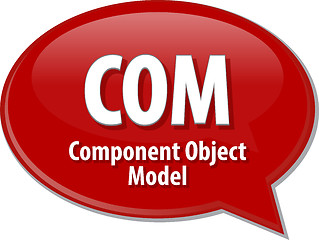 Image showing COM acronym definition speech bubble illustration