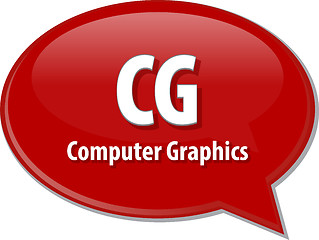 Image showing CG acronym definition speech bubble illustration