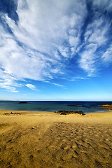 Image showing footstep in lanzarote   cloud water  and summer 