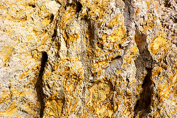 Image showing abstract texture rock  lanzarote spain    a broke  stone and lic