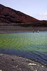 Image showing street people dog stone  atlantic ocean sky  water     and summe