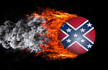 Image showing Flag with a trail of fire and smoke - Confederate flag