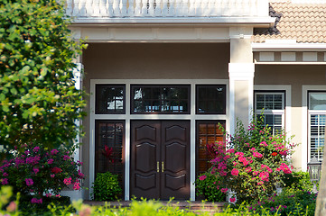 Image showing entry surrounded by plants