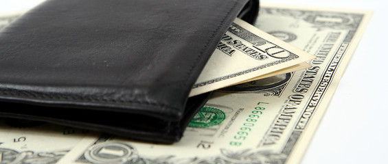 Image showing Black leather wallet