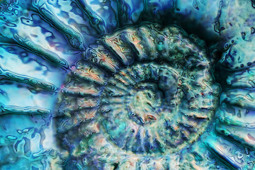 Image showing abstract blue spiral