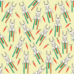 Image showing seamless pattern with rabbits