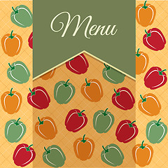 Image showing Restaurant menu design with sweet peppers