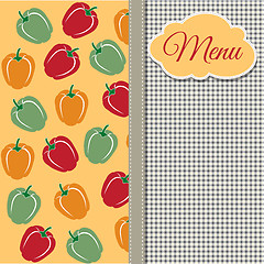 Image showing Restaurant menu design with sweet peppers