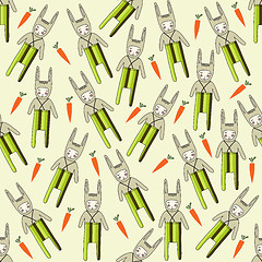 Image showing seamless pattern with rabbits