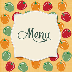 Image showing Restaurant menu design with sweet peppers