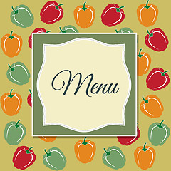 Image showing Restaurant menu design with sweet peppers