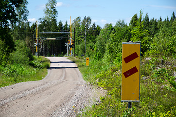 Image showing Warning for railroad level crossing