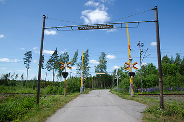 Image showing Countryside railroad crossing