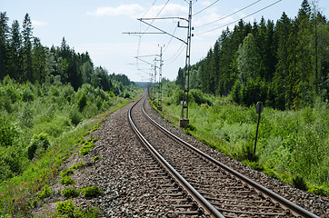 Image showing Vanishing railway tracks