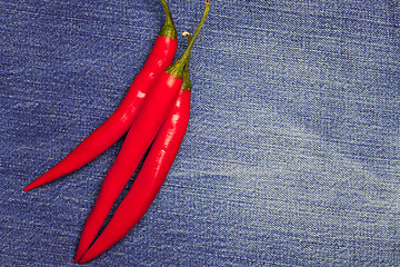 Image showing chili pepper on jeans background