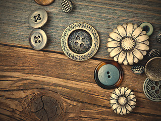 Image showing several vintage buttons