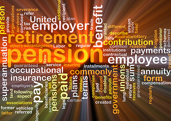 Image showing Pension background concept glowing