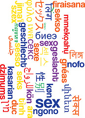 Image showing Sex multilanguage wordcloud background concept