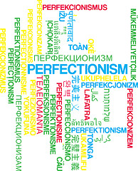 Image showing Perfectionism multilanguage wordcloud background concept