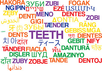 Image showing Teeth multilanguage wordcloud background concept