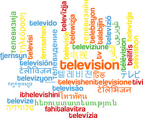 Image showing Television multilanguage wordcloud background concept