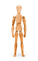 Image showing Wood figure mannequin with bodypaint - Orange